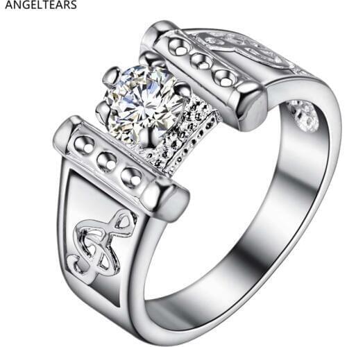 New design Silver color clear zircon engagement ring Fashion classic gift jewelry For women Size 6# 7# 8# 9# drop shipping anel