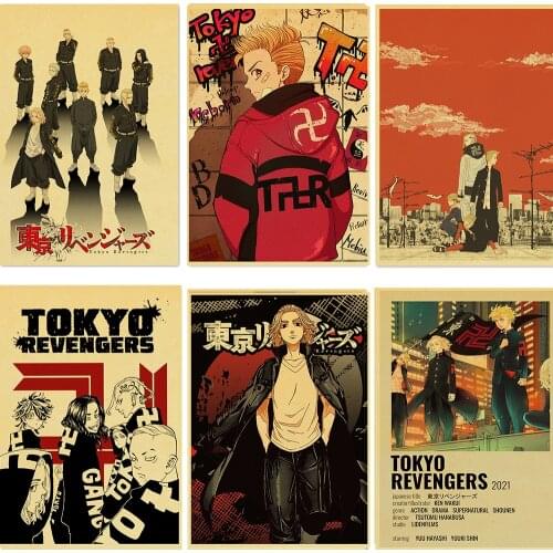 Japanese Classic Anime Tokyo Revengers Posters Home Room Decoration Kraft Paper Prints Art Vintage Wall Stickers