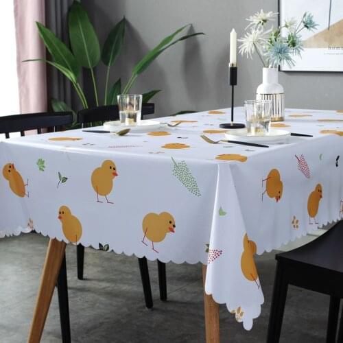 PVC Simple Decoration Cricheted Table Cloth Table Cover Dining Tablecloths Cartoon Banquet Furniture Waterproof Cover Background