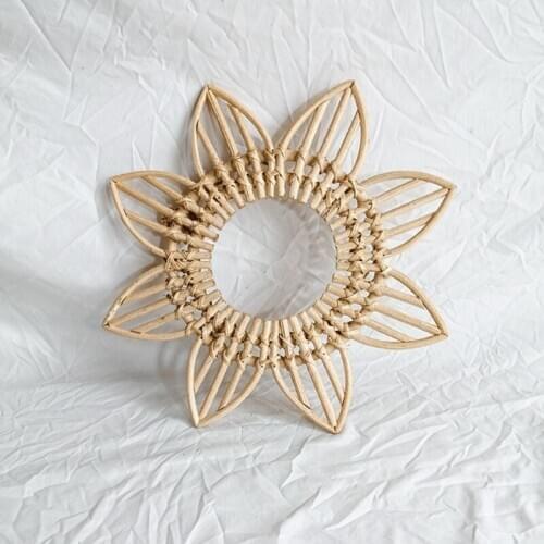 Rattan Frame Hanging Wall Mirror Frame Photo Wall Frames Wood Art Deco Frame Han M68E