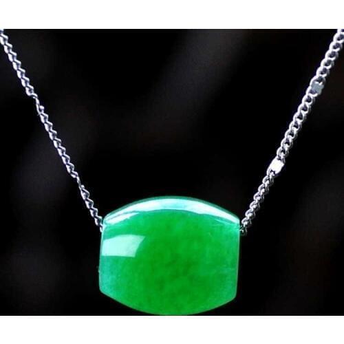 Hand Carved Genuine Green Bracelet Gem Pendants Necklace For Women Fashion Fine Jewelry
