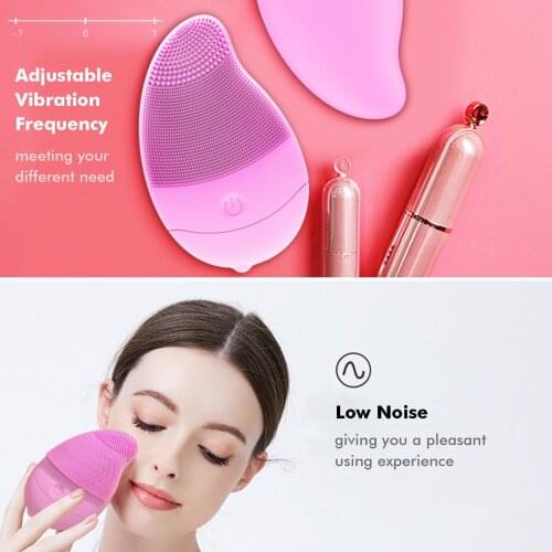 Silicone Mini Facial Cleansing Brush Deep Cleansing & Skin Care Waterproof USB Rechargeable Face Cleaner