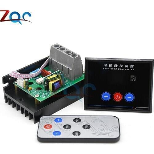LED Digital Thyristor Voltage Regulator Switch Button /Touch Panel IR Remote Control for Electric Grill Control AC 220V 10000W