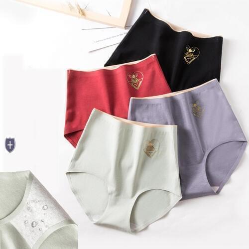 Plus size L/XXXL Sexy high waist Womens Cotton panties abdomen hips pure briefs Graphene Crotch ladies seamless underwear