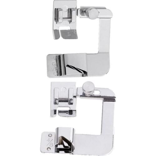 Universal Rolled Hem Foot Hemming Presser Foot For most Janome Singer Toyota Domestic Sewing Machine 4/8' and 6/8