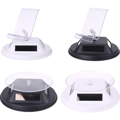 360 Degree Rotating Turntable Display Stand Solar Powered Jewelry Watch Ring Bracelet Organizer Holder for Photography Props