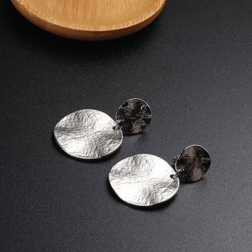 Women Earring Metal Clip Earrings Hammered Round Drop Clip On Fake Earings Without Piercing 2020 Simple Jewelry Ear Clips