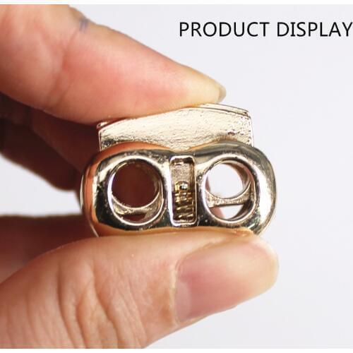 Gold Tone Metal Stopper Toggle Buckle Rope Clamp Cord Locks Drawstring Stops End Button Sew On Applique Bags 50piece/NK229