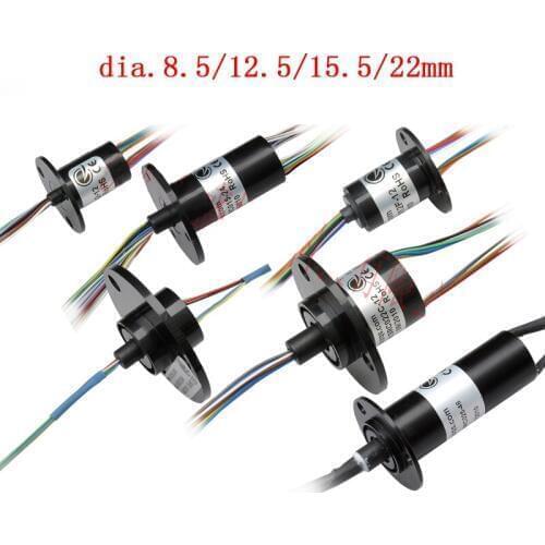 1PC 2/4/6/8/12/18/24/36 Channels Wires Capsule Slip Ring 1-2A Slipring 8.5/12.5/15.5/22mm Mini Rotary Conductive Joint Connector