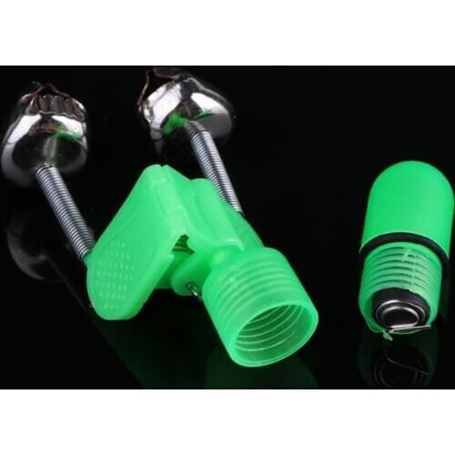 1pc LED Light Night Fishing Rod Tip Red Twin Bells Ring Fish Bait Alarm