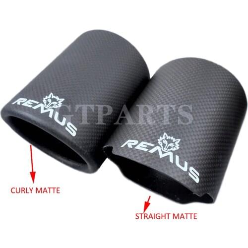 1PCS Car Universal Exhaust Pipes Matte REMUS Carbon Fiber Cover Muffler Pipe Tip Carbon Fiber Case Exhaust Tip housing