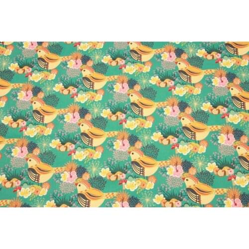 1 Yard X 1.1 Meter 100% Cotton Fabric Printed Bird Sew Dress Clothes Home Decor DIY Handmade Material 2021 New Design Pattern