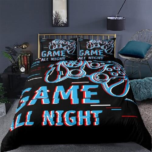 Luxury 3D Game Console Print 2/3Pcs Kids Bedding Set Comfortable Gamepad Duvet Cover Pillowcase Home Textile Queen and King Size