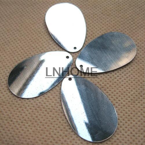 200pcs/lot 18*30mm Large Oval Egg Drops Sequins PVC Flat With Side Hole Belly Dance Costume Accessories Silver
