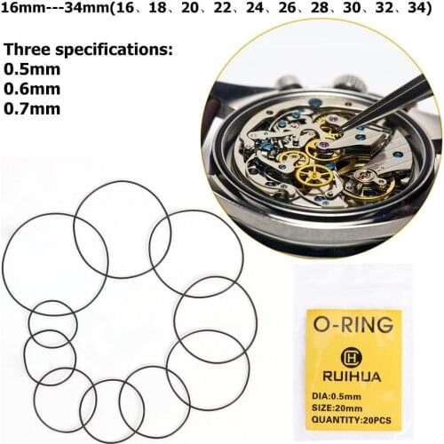 200pcs Waterproof O-Ring Watch Back Seal Cover Gaskets Watch Repair Tool Rubber Seal Washers Set Watch Repair Tool Dropshipping