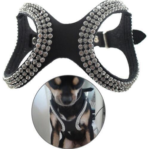 2017 PU Leather Pet Puppy Dog Collar Harness Bling Rhinestone Collars Pets Care Products Accessories 2017ing