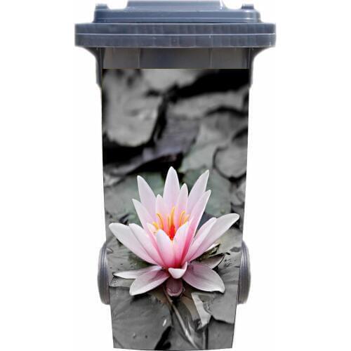 3D Lotus Pond Rubbish Bin Sticker Wallpaper mural Wall Print Decal Removable Wall Mural Photo self adhesive Gift