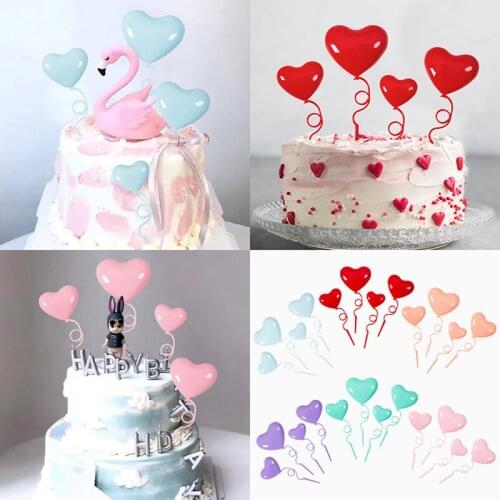 4pc Red Purple Love Balloon Cake Topper For Party Decoration Dessert Lovely Gift