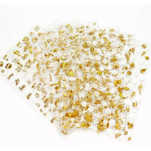 8pc/set Self-adhesive Maple Leaves Stickers Fall Nail Decorations for Women & Girl 3d Plant Decals Flakes MAPLE LEAVES #H2UF-3UD