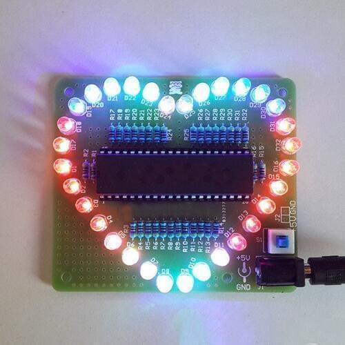 Free Shipping DIY Colorful Heart Shape LED Flashing Kit