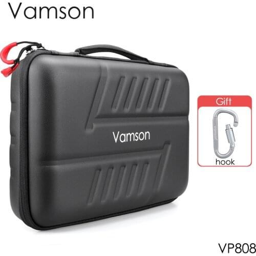 Vamson for GoPro Hero 9 8 7 6 5 for DJI OSMO for AKASO YI Sport Camera Large Waterproof Carrying Case PU Accessories VP808