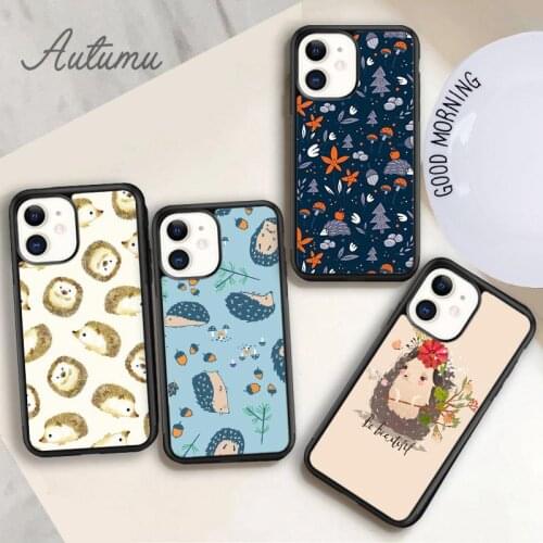Cute Adorable Hedgehogs Phone Case for iPhone 11 12 Pro Max mini X XR XS SE 2020 5 6S 7 8 Plus Samsung Galaxy S9 S10 Cover shell