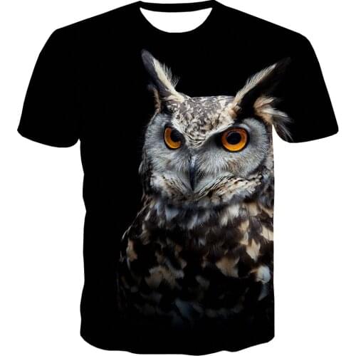 3d Tshirt Animal T shirt Men Owl Funny T shirts Ferocious Tshirt Printed Harajuku Shirt Print Hip Hop T-shirts 3d Short Sleeve