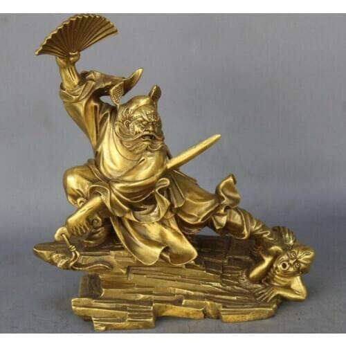 Chinese Copper Myth Immortal Zhong Kui ChungKuel God Catch Demon Devil Statue