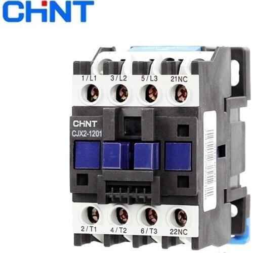 Original CHINT CJX2-1201 1NC AC Contactor 12A Coil Voltage 380V 220V 110V 36V 24V LC1-D AC Contactor