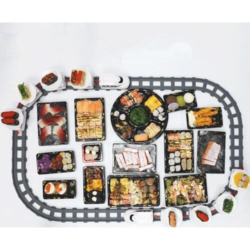 Conveyor Train Tracks Lifelike Bright Color Plastic Toddler Gift Sushi rail Train for Children