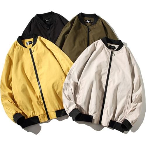 45kg-105kg Autumn New Mens Zipper Bomber Jacket Male Casual Streetwear Stand Collar Black Army green Outwear Coat Men Clothing