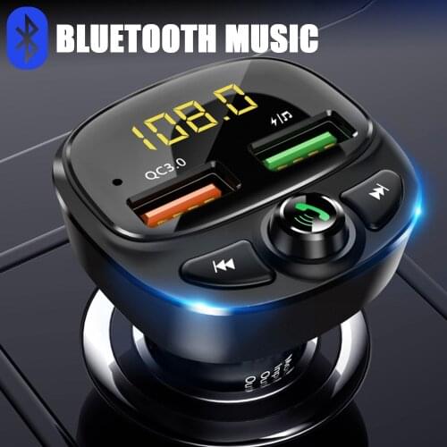 LEEPEE Car MP3 Player Bluetooth-compatible 5.0 LED FM Transmitter TF U Disk Music Player QC 3.0 USB Charger Handsfree Calling