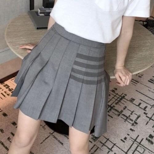 Summer Women Skirt 2020 High Waist Stitching Student Pleated Skirts Women Cute Sweet Girls Dance Mini Skirt