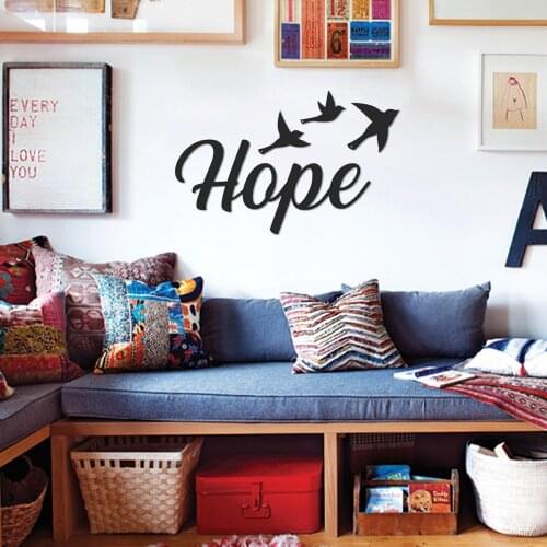 HOPE METAL DUVAR DEKORASYONU ŞIK PANO DEKOR DEKORATİF LÜKS KALİTELİ 51x25 CM