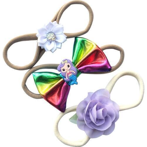 Simple Design Fashion Headwear 3Pcs/Lot Colorful Headbands Girls' Elastic Headband velvet Bow Brand Hair Accessories For Kids