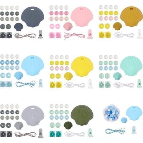 Silicone Beads Set Rodent Food Grade BPA Free DIY Accessories Set Pacifier Chain Clips Holder Chain for Baby Teether Toys