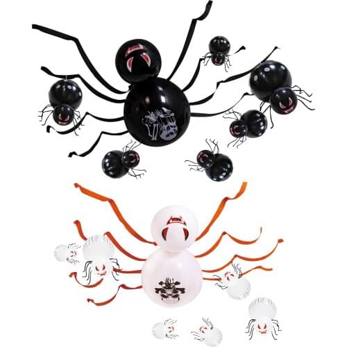 Halloween Spider Confetti Balloon Halloween Spider Balloons Kit Latex Ghost Balloons Set Party Supplies Halloween Elegance
