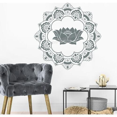Mandala Wall Sticker Lotus Flower Wall Decal Yoga Wall Decor Bohemian Bedroom Decor Lotus Wall Sticker Mandala Decals C541