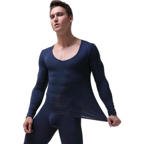 Underwear Thermal Bottom Underwear Clothes Men Sets Male Underwear Thermal Underwear For Men Slim Ice Silk Long Johns