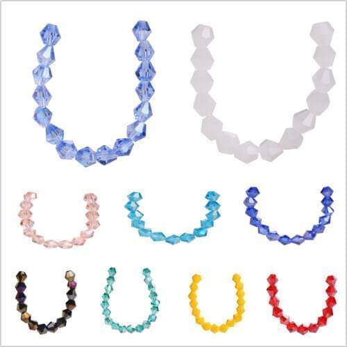 1000pcs 4mm Bicone Crystal Glass Loose Spacer Beads Jewelry Making Wholesale