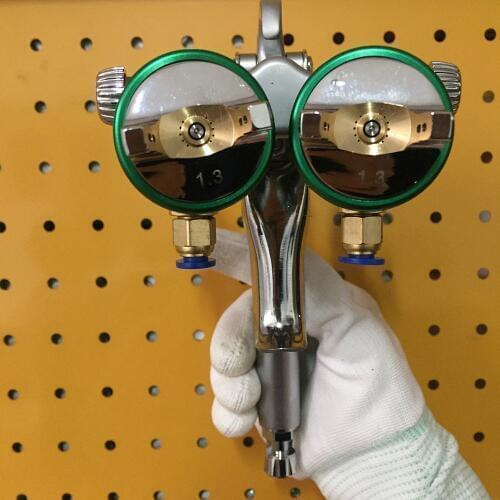 SAT1189 Double Head Spray Gun High Pressure Nano-Plating Paint Chrome Silver Mirror Chrome Paint Gun Air Car Painting Spray