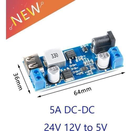 DC-DC 5A 24V 12V to 5V DC Step-down Buck Power Supply Module Board LM2596S Converter XY-3606
