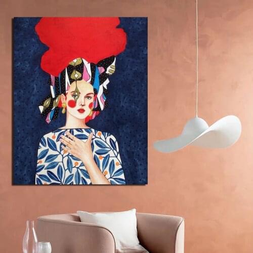 Nordic Poster Girl Cuadros Art Canvas Painting Print Living Room Home Decoration Modern Wall Art Oil Painting Posters Pictures