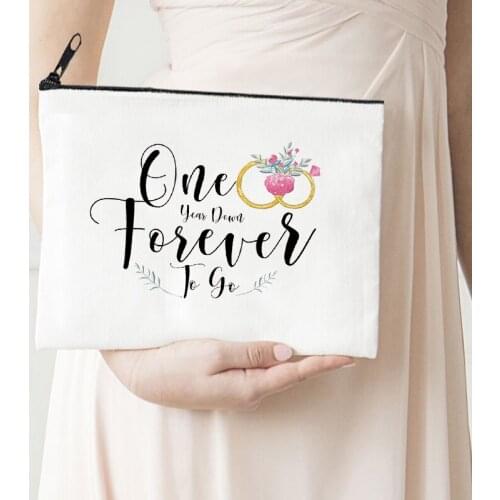 Forever Love Makeup Bag Casual Women Cosmetic Pouch Canvas Reusable Lipstick Bag Fahsion Travel Toiletry Bags Zipper Pouch
