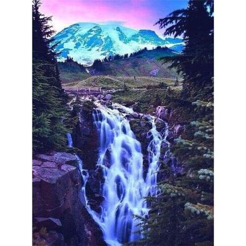 Nature Landscape Pre-Printed 11CT Cross Stitch DIY Embroidery Patterns DMC Threads Handmade Knitting Craft Hobby Floss Adults