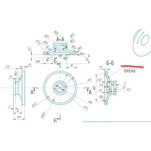 Gasket 7.5x31.2x10.5 mm ID X OD X H MM EPDM rubber seal as drawing