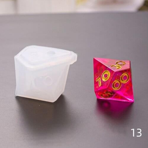DIY Crystal Epoxy Mold Dice Fillet Shape Multi-spec Digital Game Silicone Mould Dropshipping