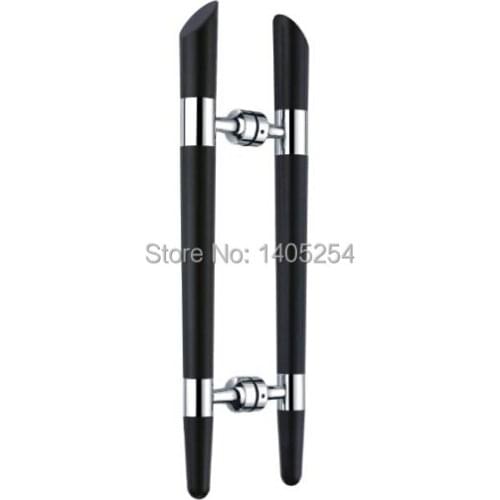 Good look glass door pull handle black wood color 600mm