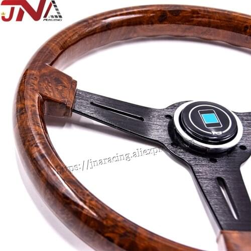 JNA 14inch/350MM Sports Steering Wheel with Aluminum Spoke Universal Racing Car Steering Wheel