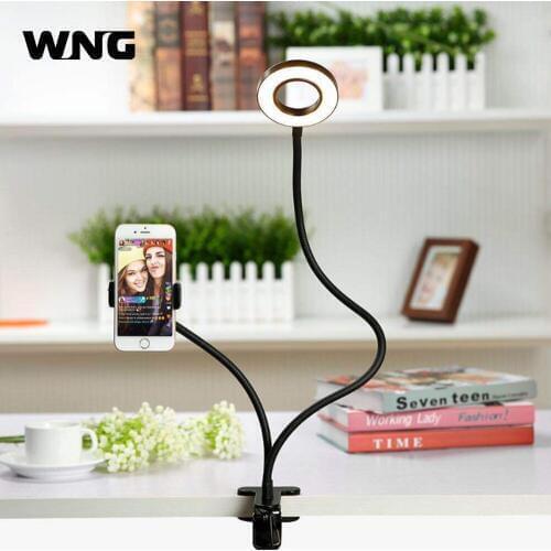 Photo Studio LED Selfie Ring Light with Cell Phone Mobile Holder for Youtube Live Stream Makeup Camera Lamp for iPhone Android
